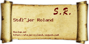 Stájer Roland névjegykártya